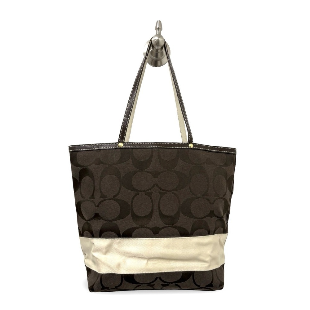 Coach 10125 Vintage Reversible Tote Brown and Cream Pre Owned Rare - Picture 5 of 16